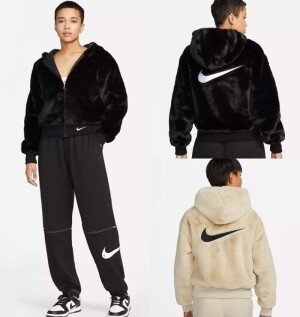 나이키 NIKE 우먼스 스우시 에센셜 퍼 후드 재킷 DD5117-010 206