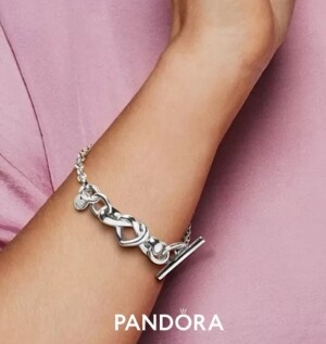 [PANDORA] 판도라 노티드 하트 브레이슬릿 체인 실버 팔찌 598100