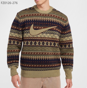 나이키 페어 아일 크루 스우시 니트 스웨터 오어 우드 브라운 FZ0126-276