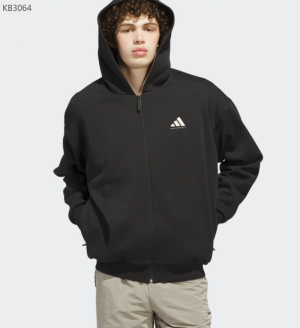 아디다스 바스켓볼 스포츠웨어 커플화 런닝화 기모 후드 집업 자켓 KB3064