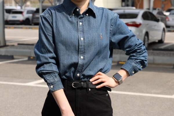 오픈마켓 우리들쇼핑,폴로 랄프로렌 청남방 여성 남성 커플용 샴브레이 데님 셔츠 블루 청셔츠