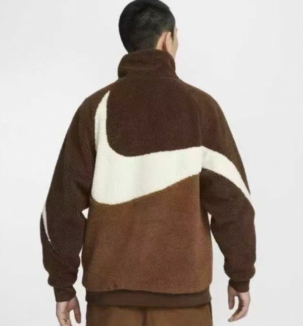 오픈마켓 우리들쇼핑,나이키 빅 스우시 양면 리버시블 뽀글이 후리스 커플화 풀집 자켓 브라운 BQ6546-259