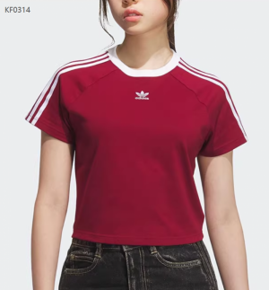 아디다스 오리지널 칼리 삼선 스트라이프 우먼스 반팔 티 KF0314