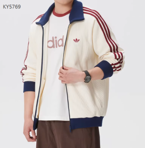 아디다스 와플 니트 트랙탑 집업 져지 캐주얼화 커플화 자켓 베이지 KY5769