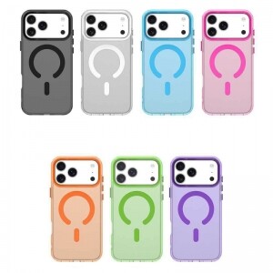 애플 아이폰17 프로맥스 아이폰16 맥세이프 자석 호환 부드러운 촉감 심플 투명 클리어 케이스 LS-007