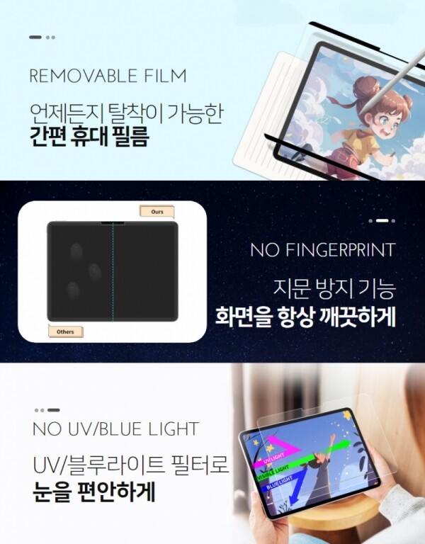 오픈마켓 우리들쇼핑,신토르 종이질감 필름 마그네틱 아이패드 자석 탈부착 필름