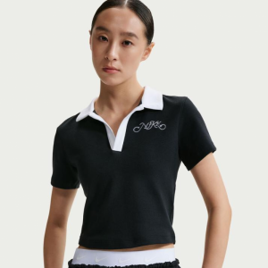 나이키 NIKE 국내매장판 여성 반팔 폴로 NSW 크롭 카라 티셔츠 IR7565-010 100